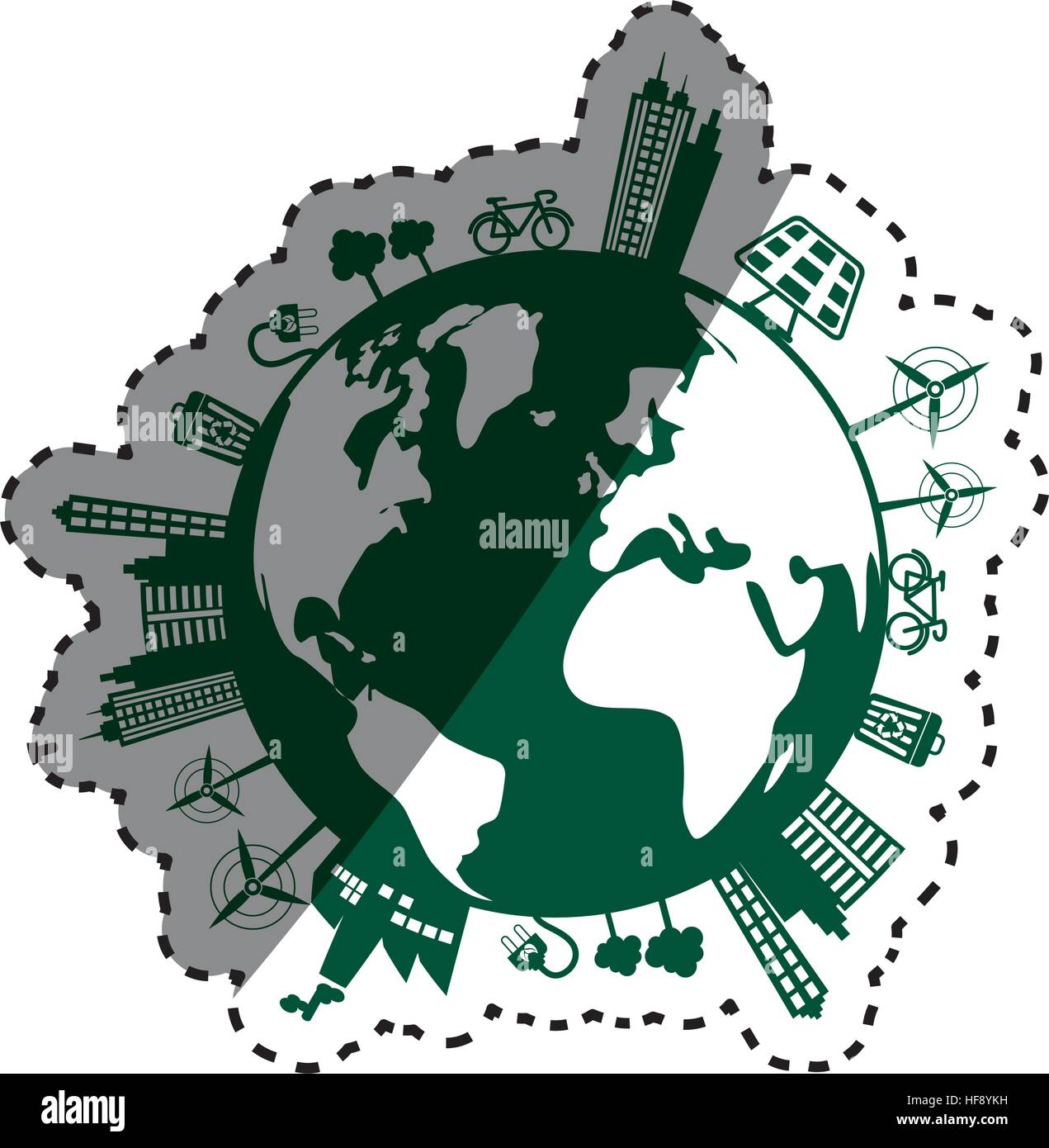 Eco green city icon vector illustration graphic design Stock Vector ...