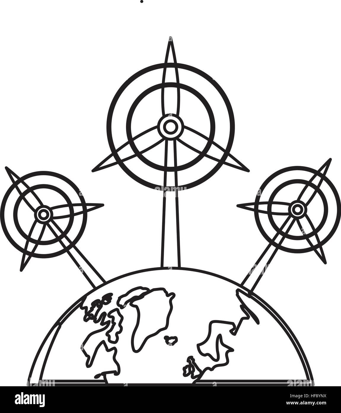 Wind turbine energy icon vector illustration graphic design Stock ...