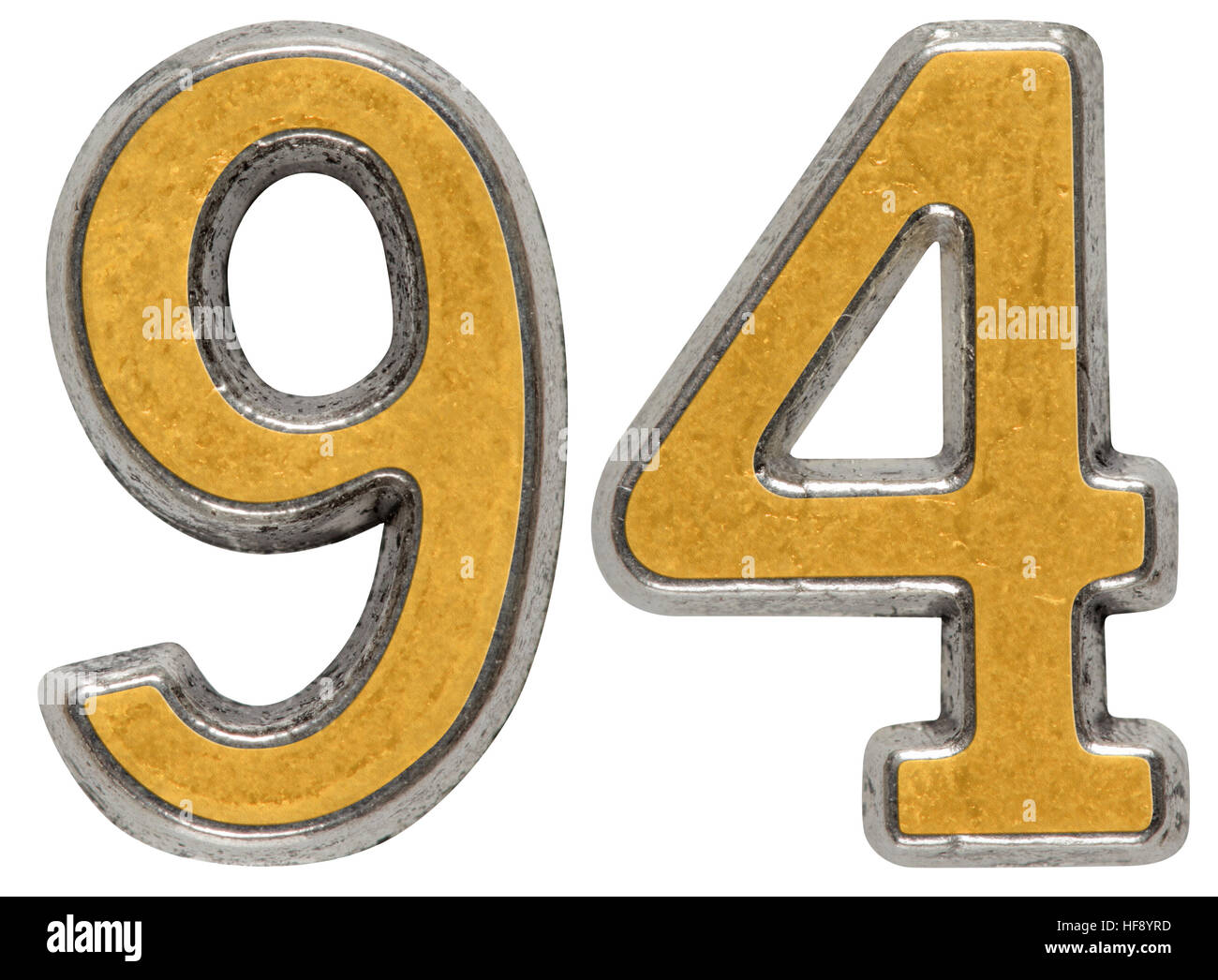 Metal numeral 94, ninety-four, isolated on white background Stock Photo ...