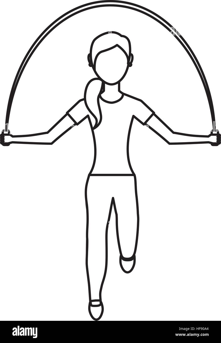 woman athlete avatar character jump rope vector illustration design ...