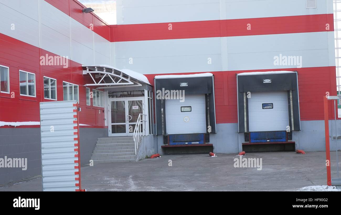 building store supermarket door for loading goods, garage Stock Photo ...