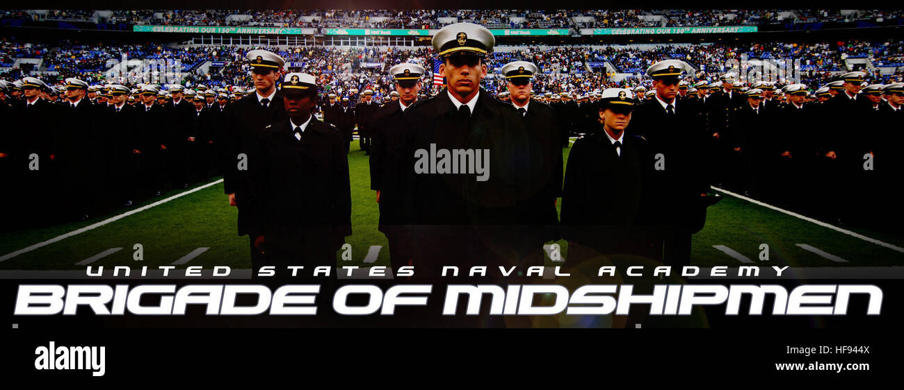 A poster depicting the U.S. Naval Academy Brigade of Midshipmen during the 107th Army vs. Navy