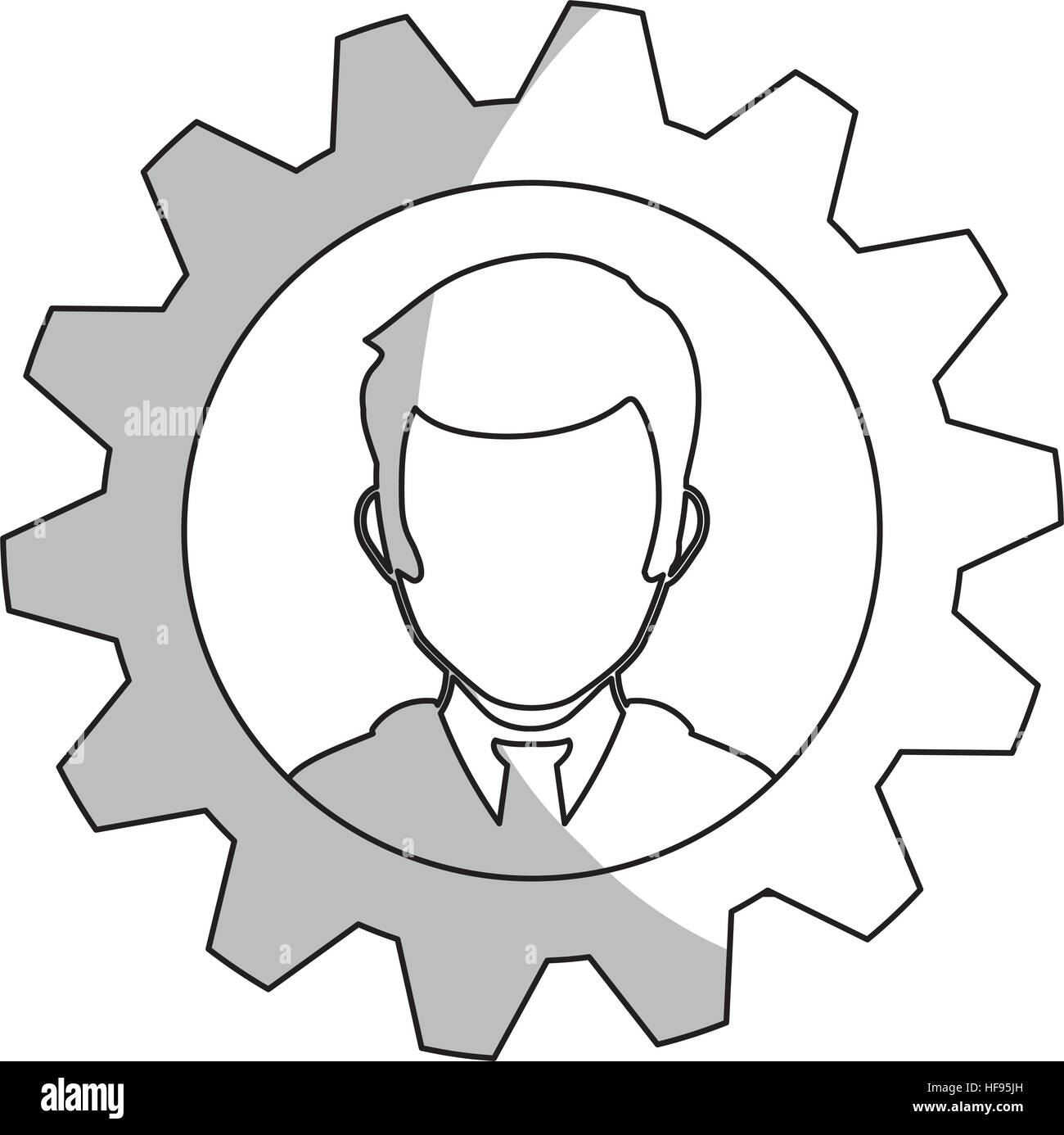 person and gear icon Stock Vector Image & Art - Alamy