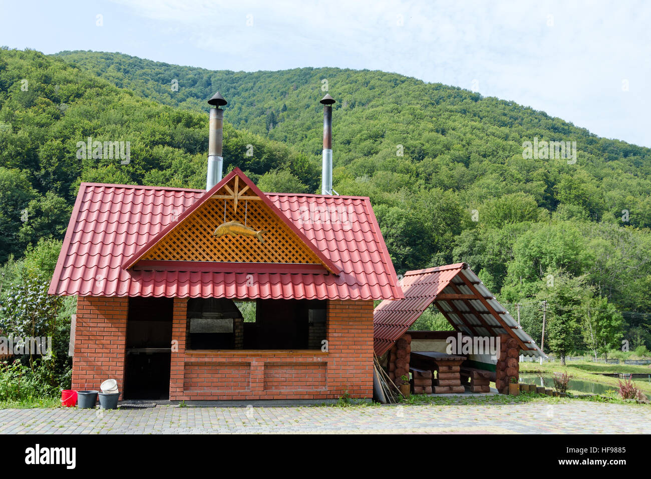 Trout fish farm in Carpathians, Ukraine Stock Photo Alamy