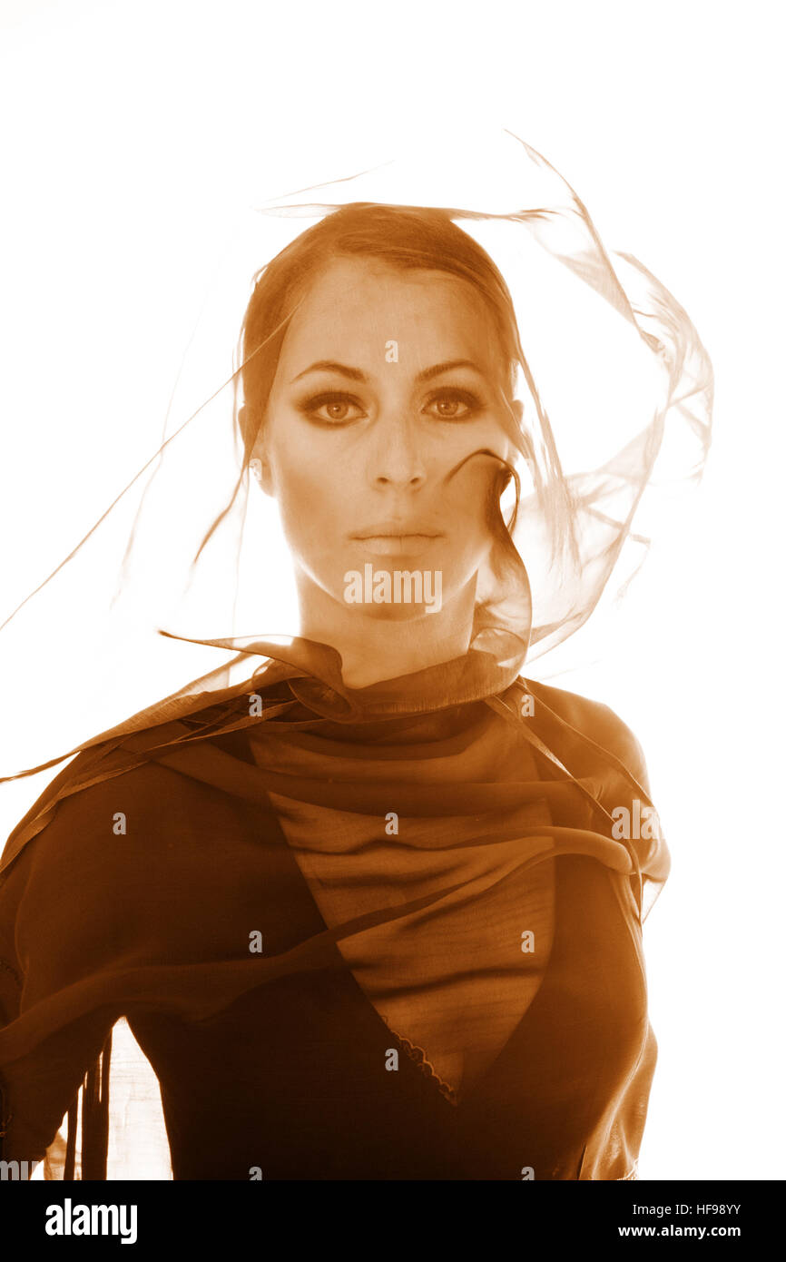 Beauty portrait, woman wearing veil Stock Photo - Alamy