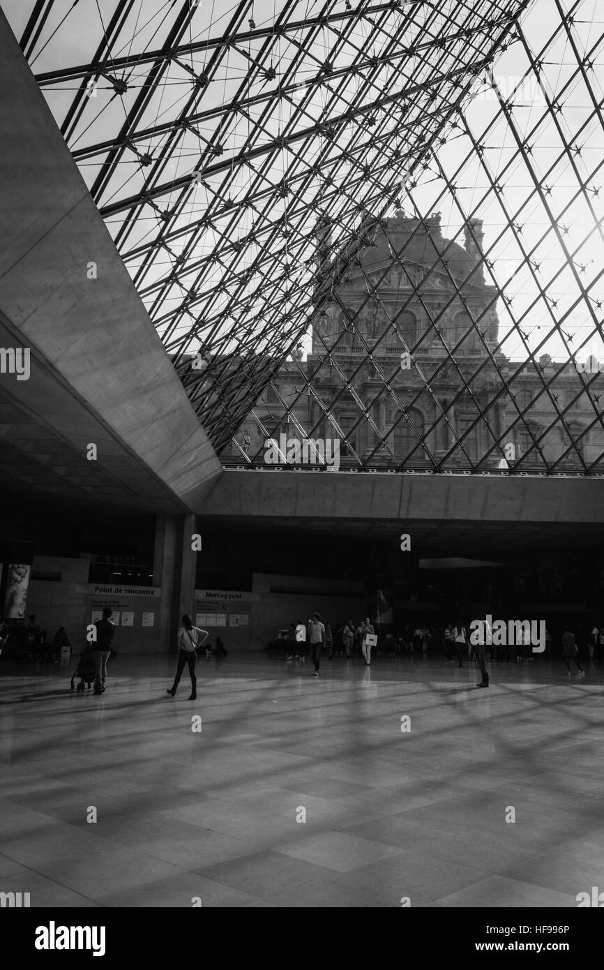 shadows inside the pyramid Stock Photo