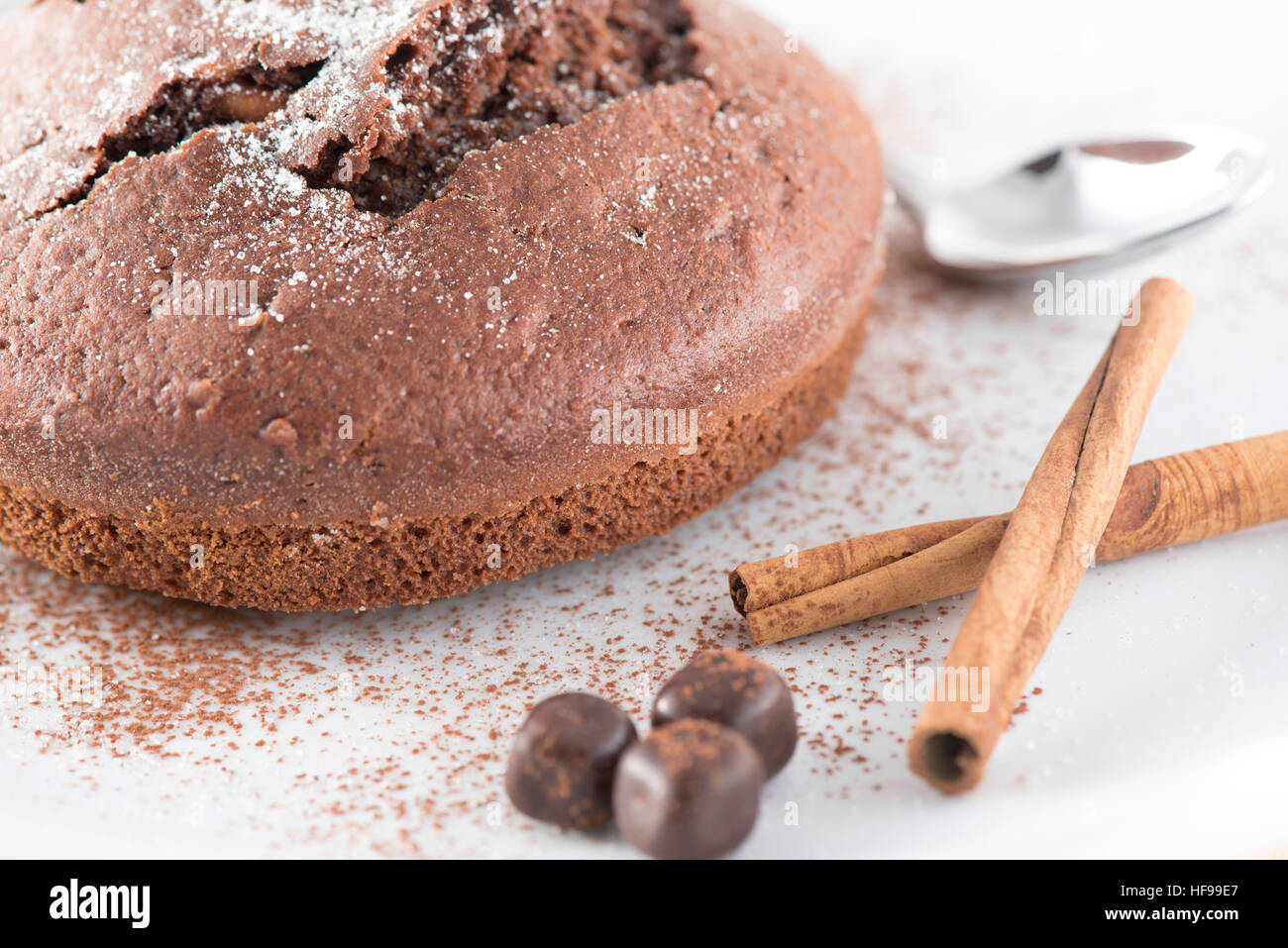 Cocoa Cake with cinnamon and chocolates Stock Photo Alamy