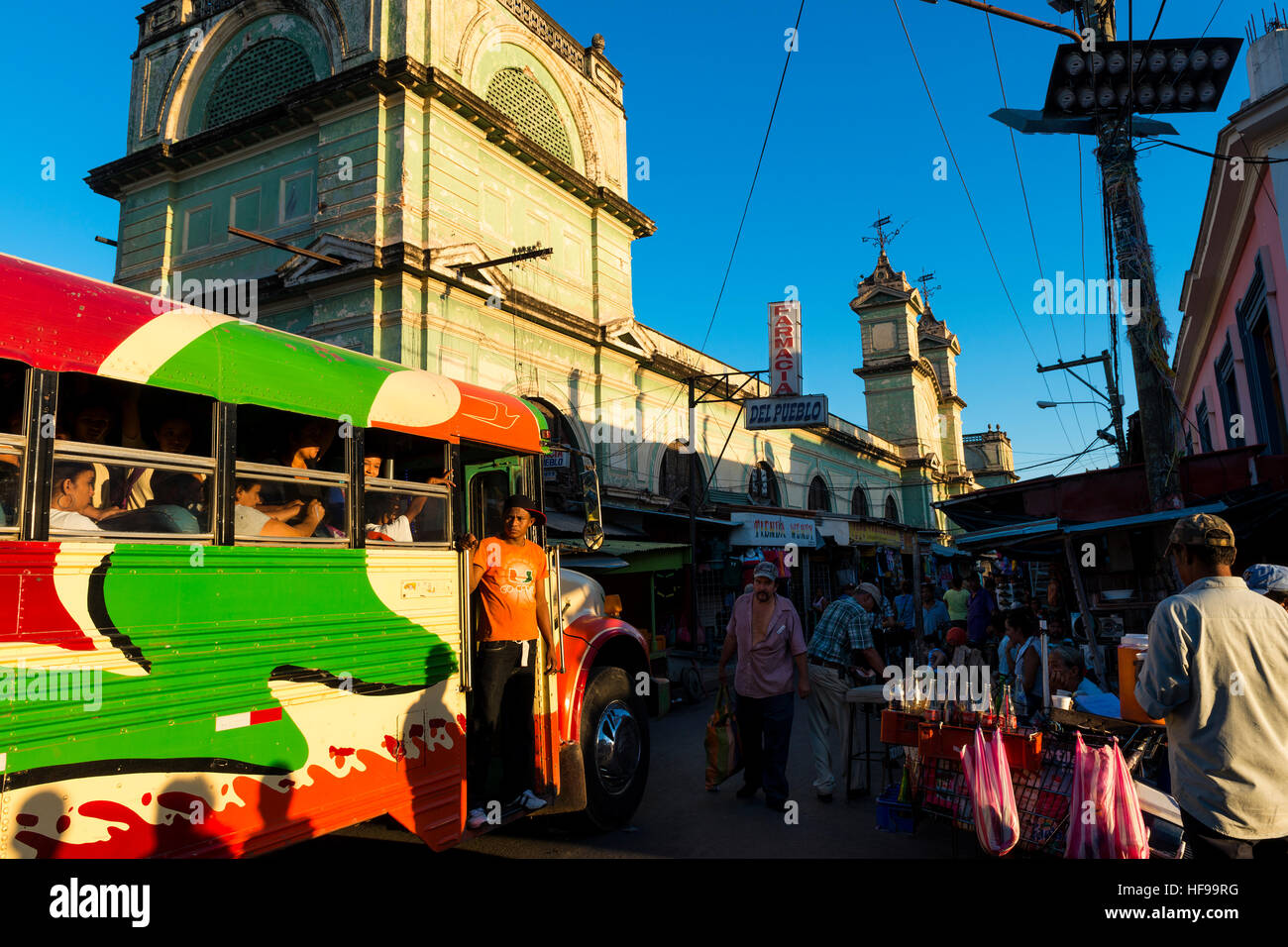 Granada, Nicaragua - April 2, 2014: People in a market in the city of Granada in Nicaragua, Central America Stock Photo