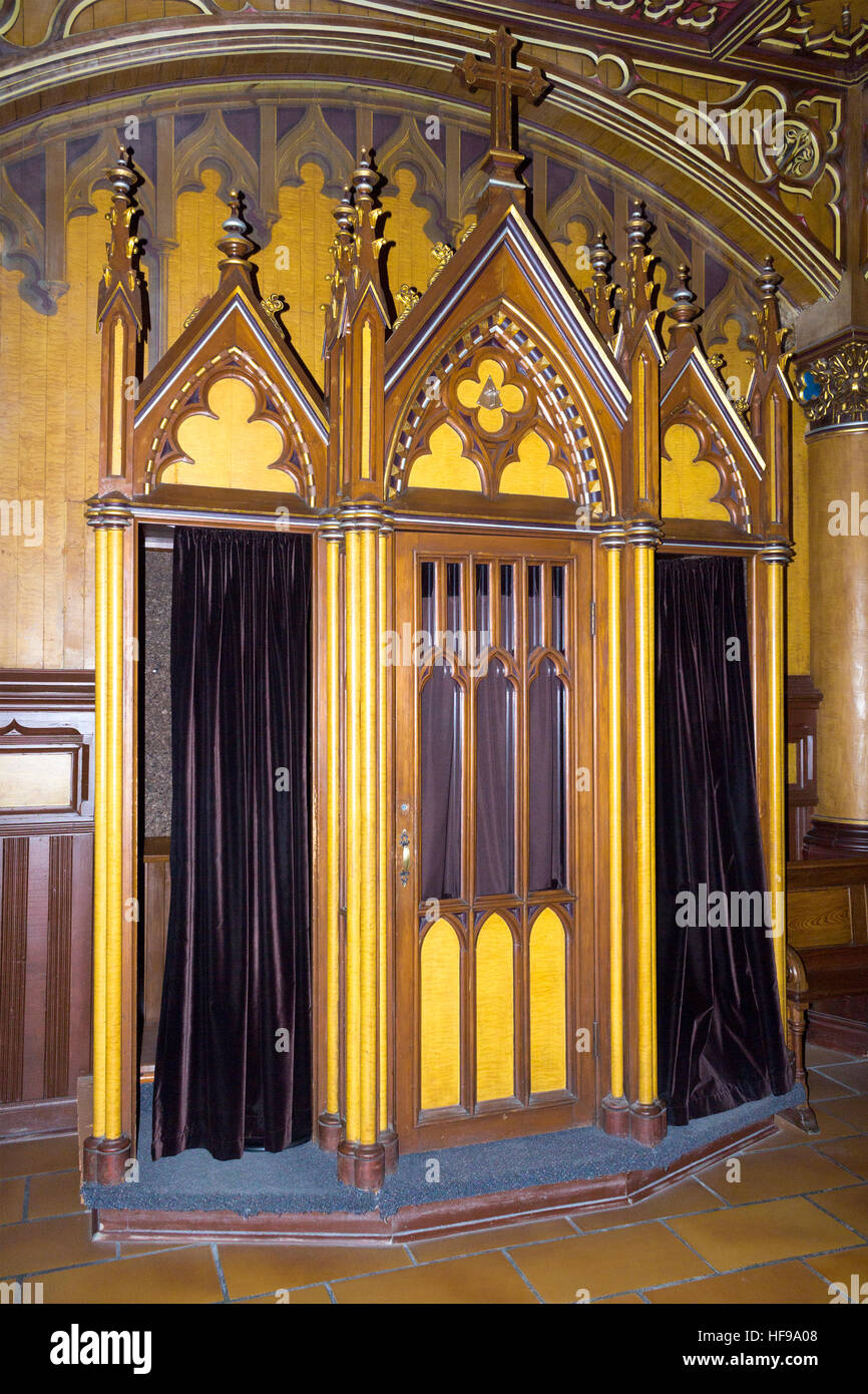 Confessional in Notre Dame Basilica in Montreal, Quebec, Canada Stock Photo