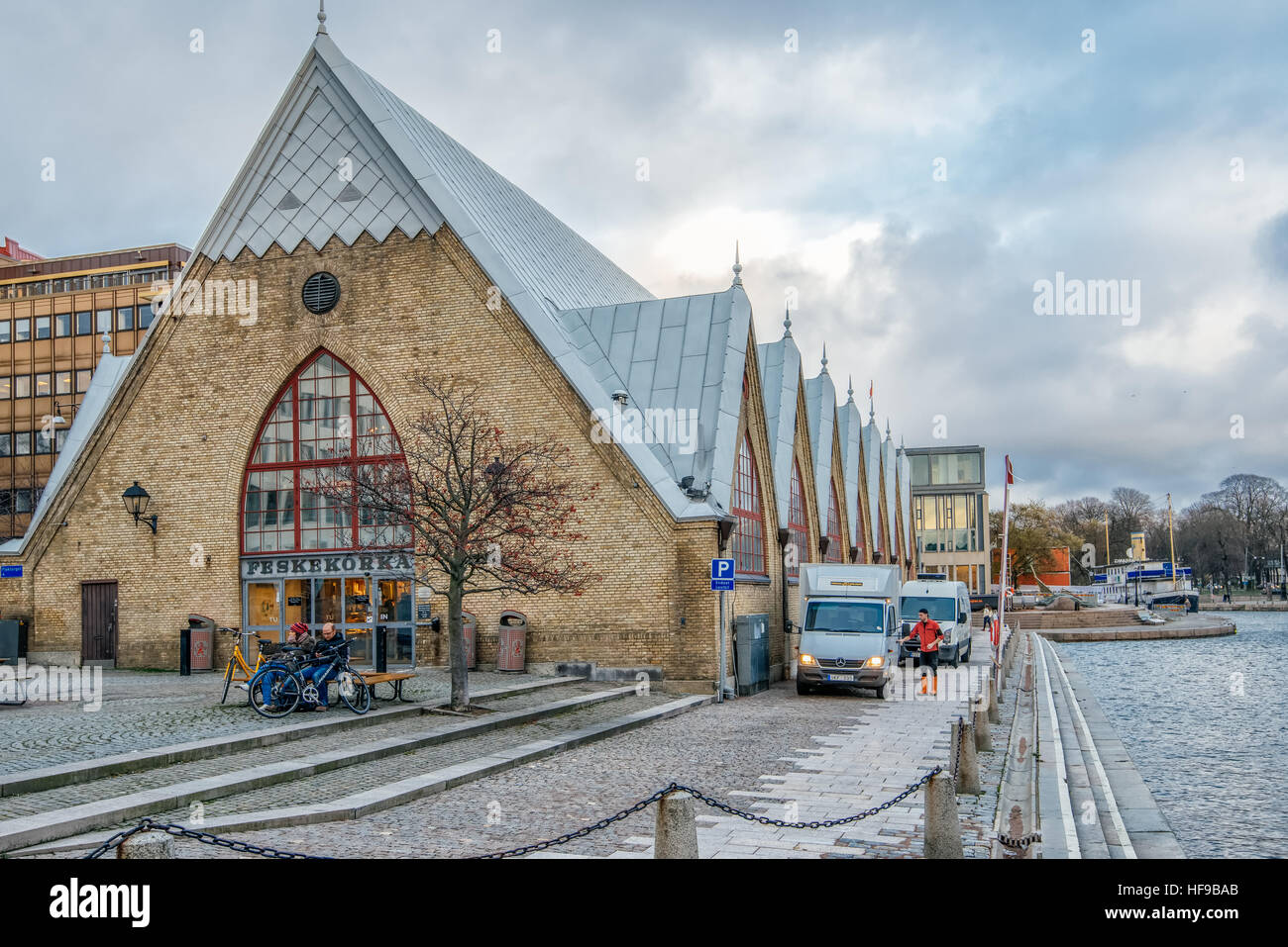 Feskekorka a famous indoor fish market in Gothenburg, Sweden Stock