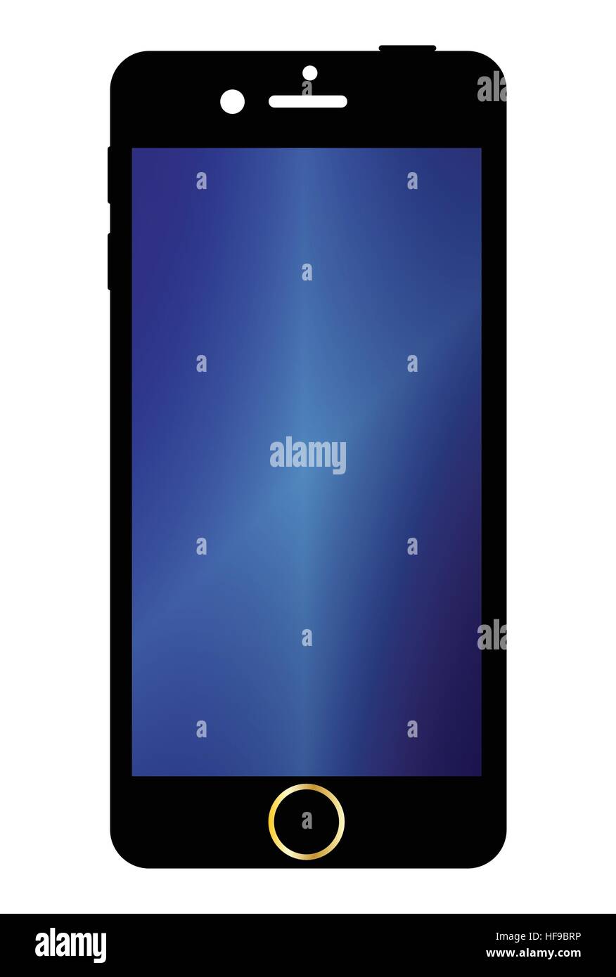A generic mobile phone with a screen over a white background Stock Vector