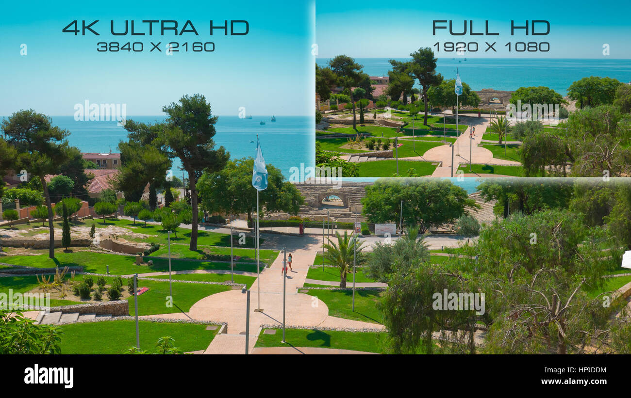 Difference between 4K Ultra HD and Full HD Stock Photo - Alamy