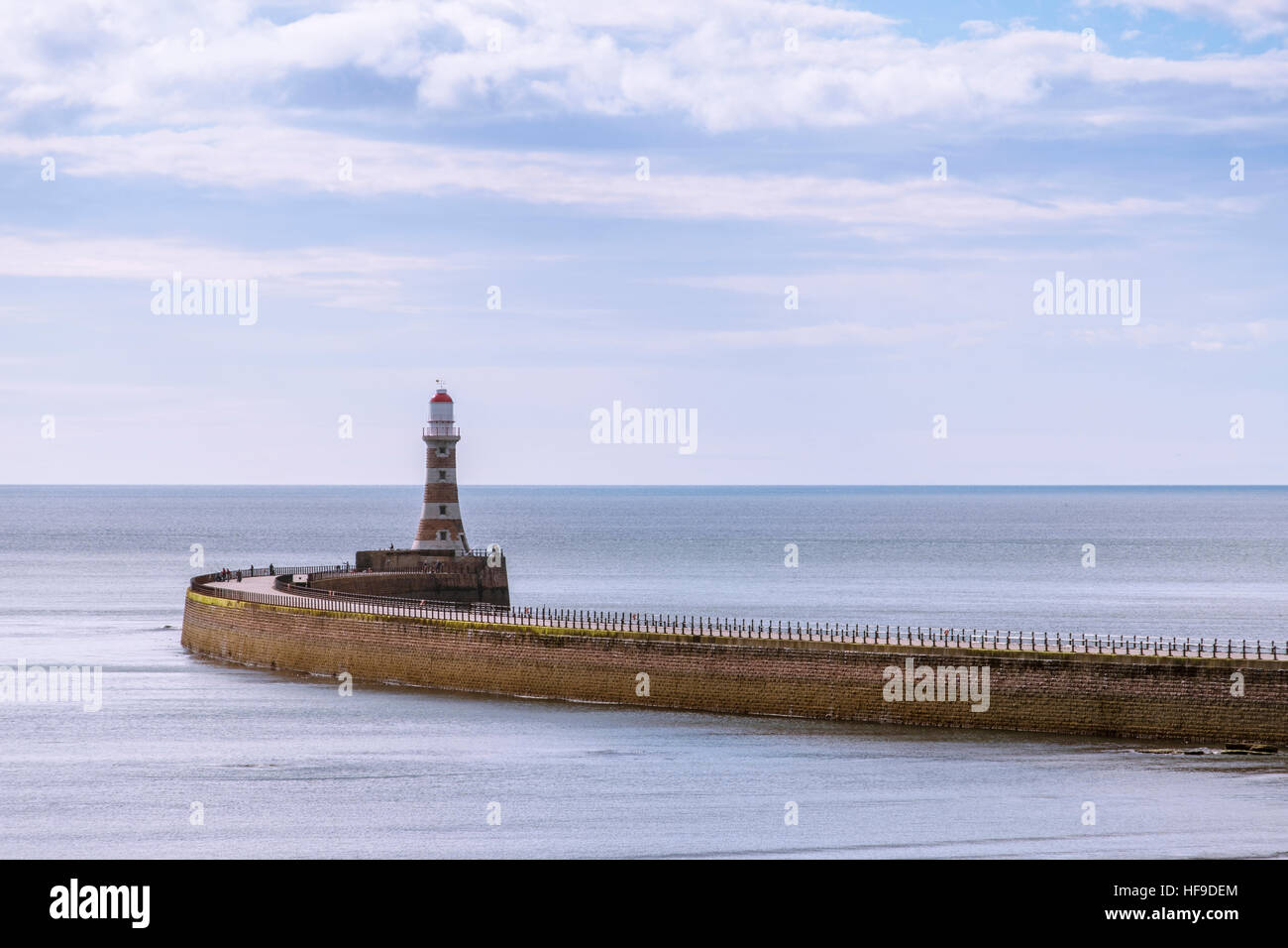 Roker pier and lighthouse. Stock Photo