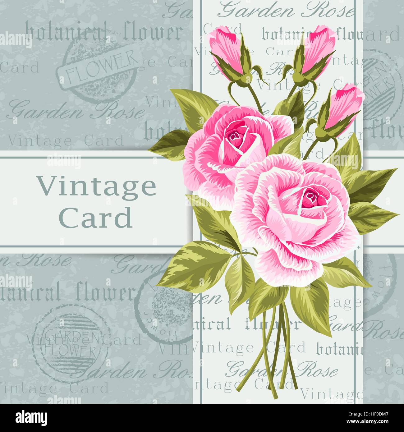 Vintage card with flowers Stock Vector Image & Art - Alamy
