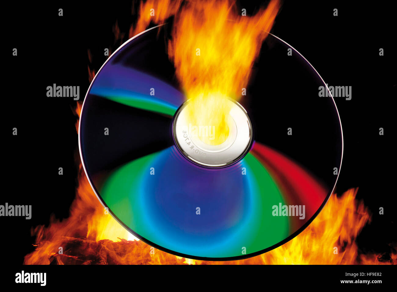 Burning CD/DVD Stock Photo