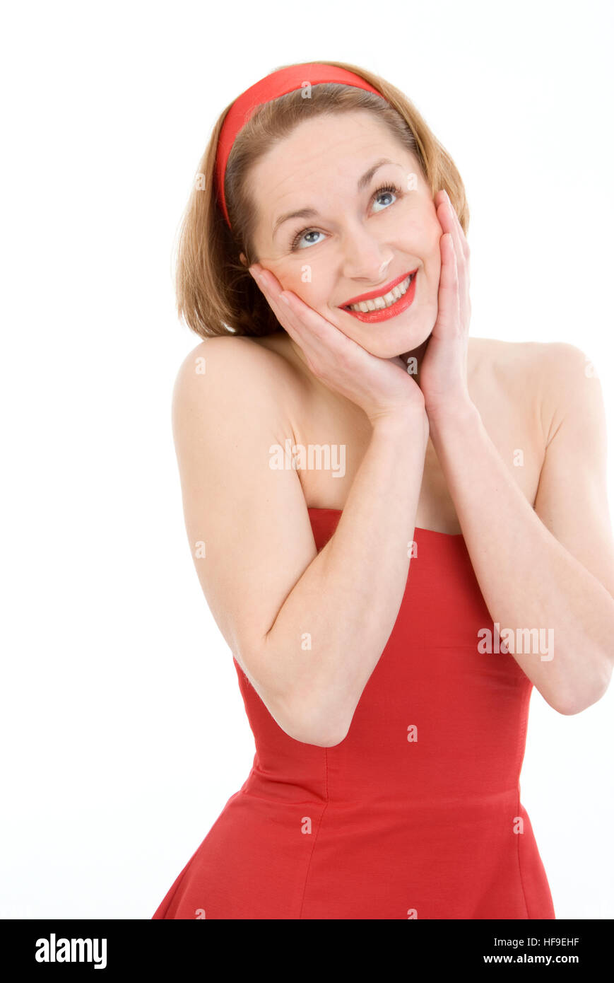 Woman in red dress Stock Photo - Alamy