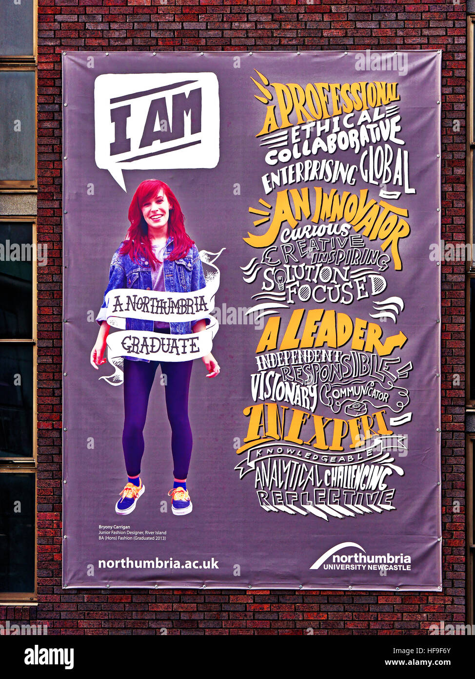 Northumbria University Newcastle advertising billboard Stock Photo Alamy