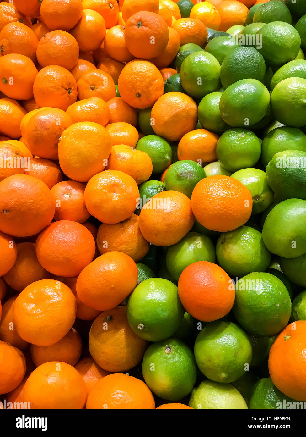 Lime And Tangerines Citrus Fruits In Fruit Market Stock Photo Alamy