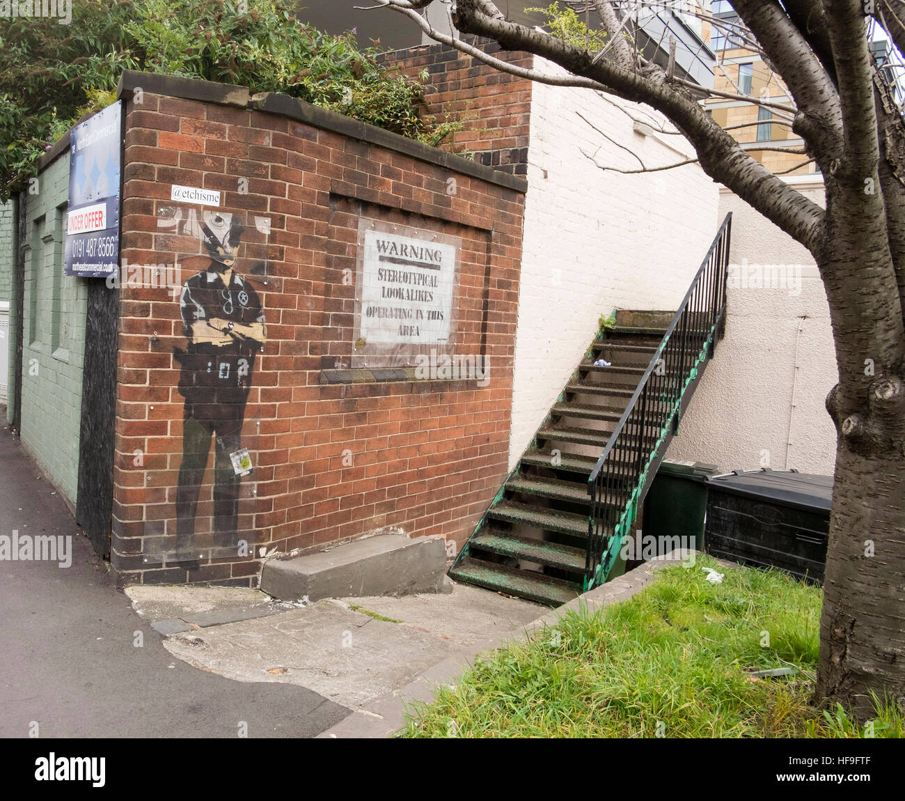 Look a like Banksy in Newcastle number 3636 Stock Photo