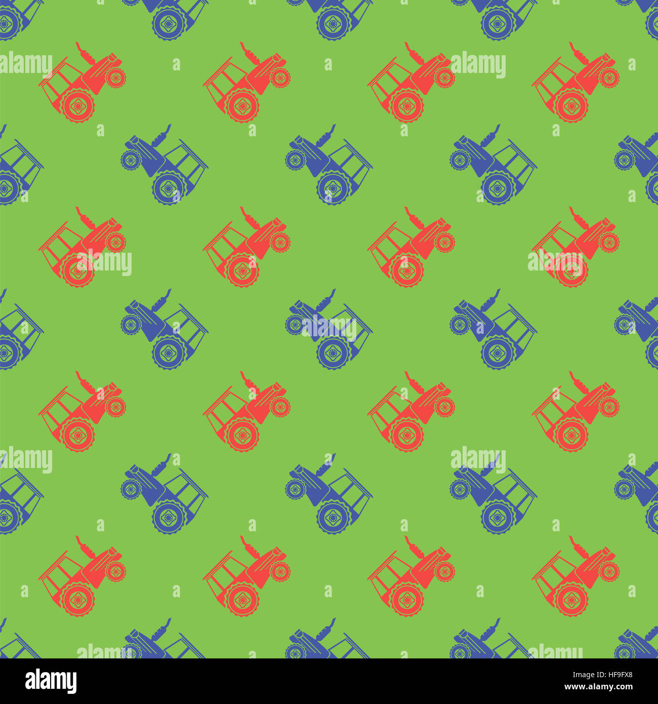 Tractor Icon Seamless Pattern Stock Photo - Alamy