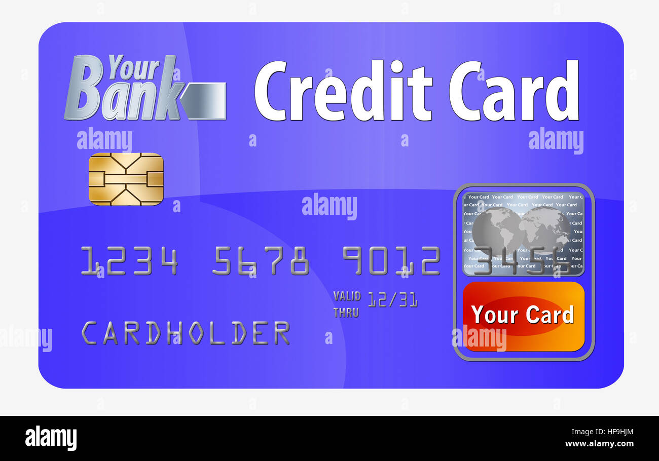 Cdib Card Mock Example This is a generic, mock credit card isolated on white Stock Photo - Alamy