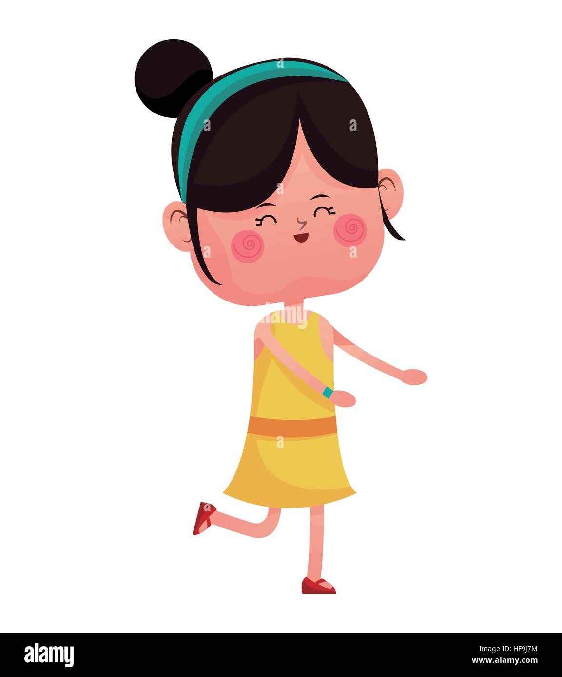 cute girl jump cheerful closed eyes Stock Vector Image & Art Alamy