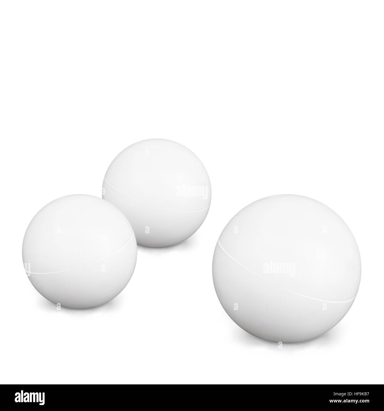 Ping Pong Balls. White Photo Realistic 3d Balls With Shadow. Isolated On White Background. Stock Vector