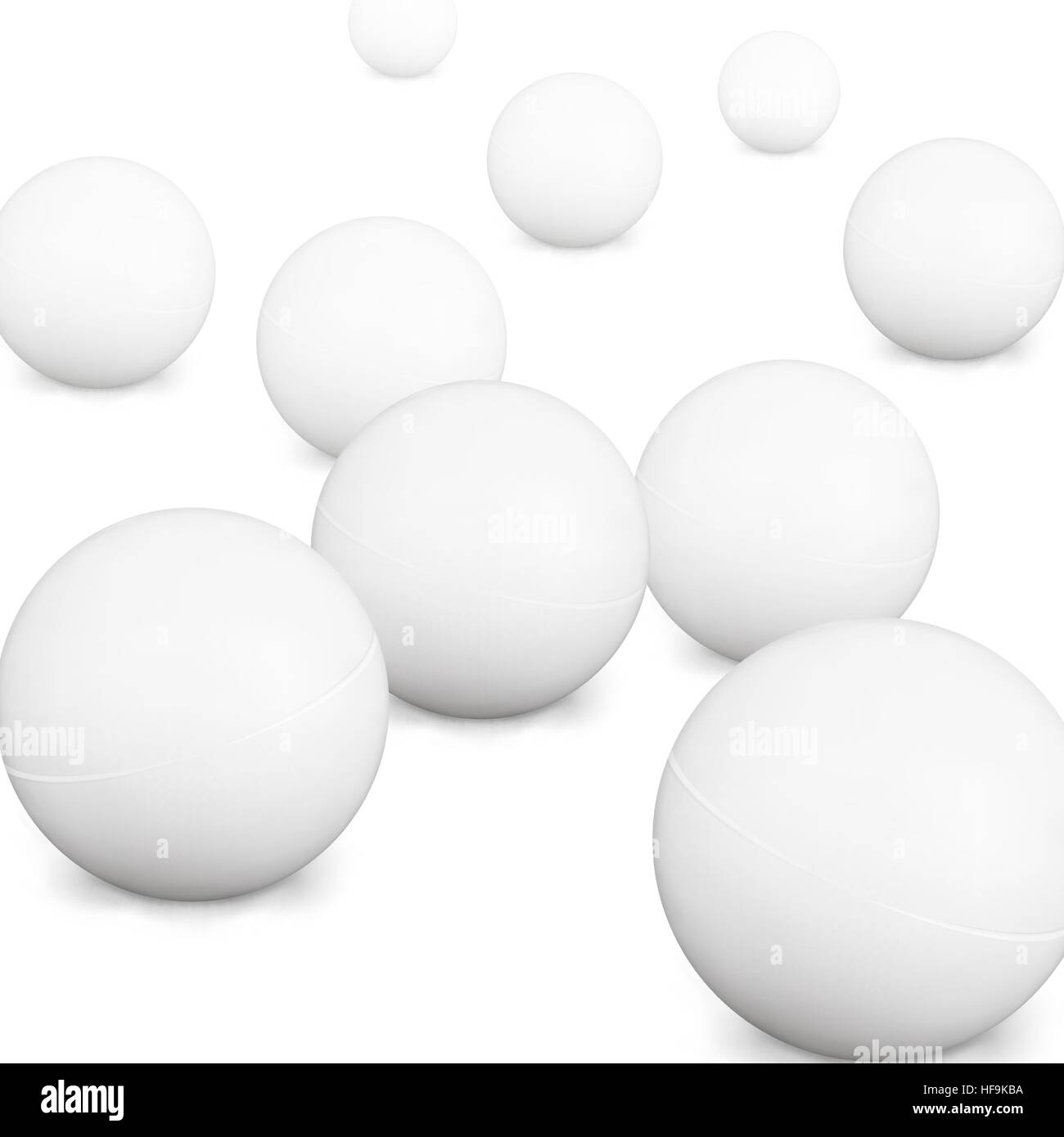 Ping Pong Balls. White Photo Realistic 3d Balls With Shadow. Isolated On White Background. Activity Game. Stock Vector