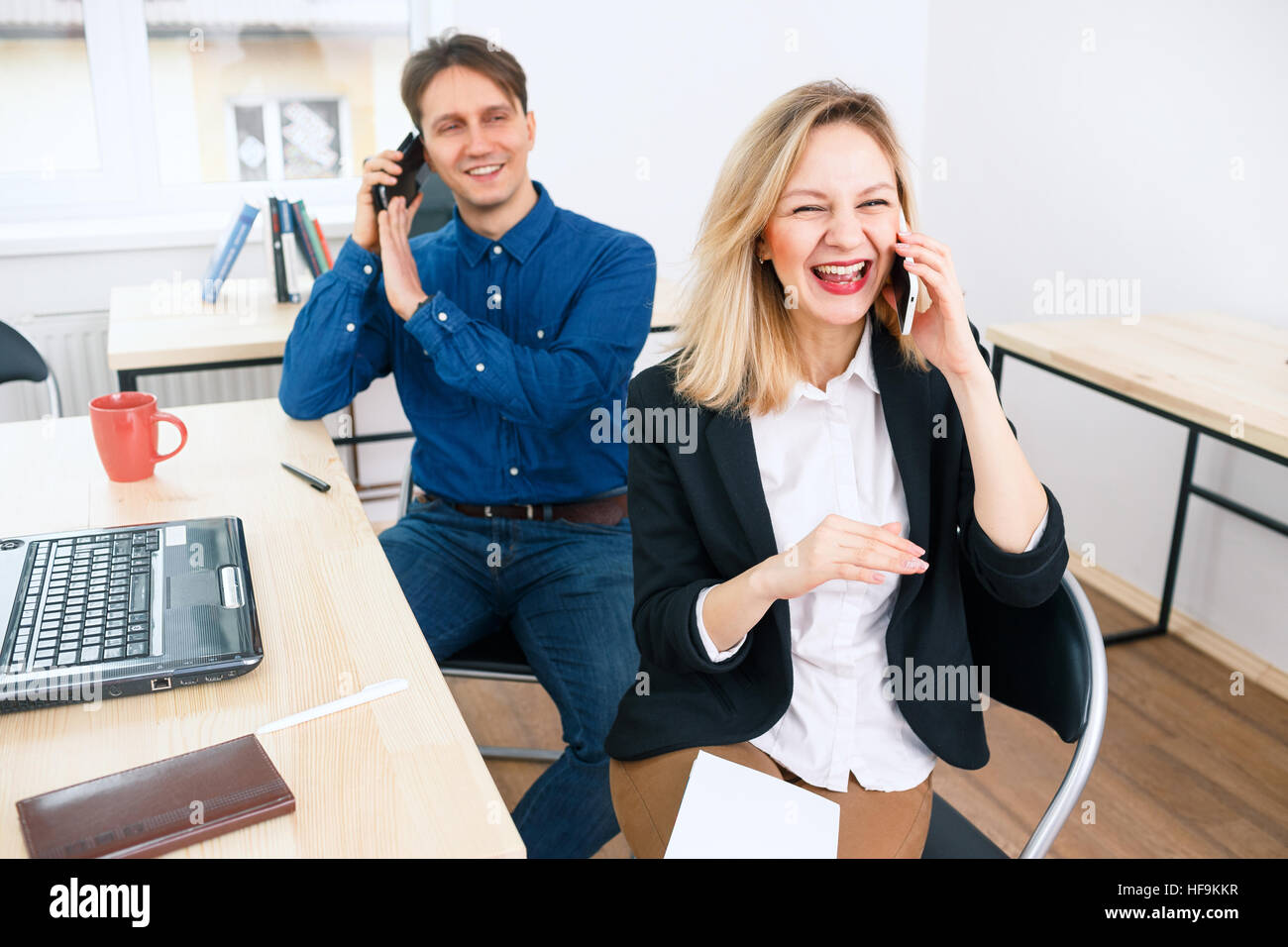 Man and woman computer desk office hi-res stock photography and images ...