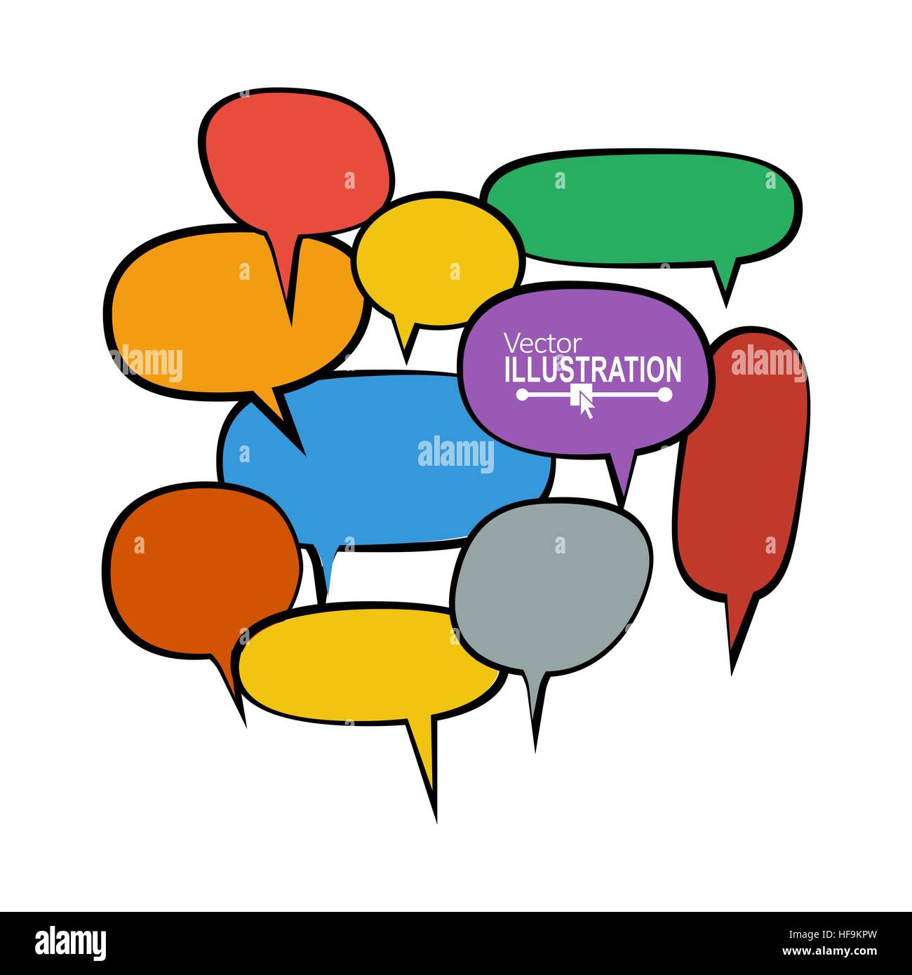 Colorful Speech Bubble Set. Dialog Symbol. Comment Shapes. Talk Icons ...