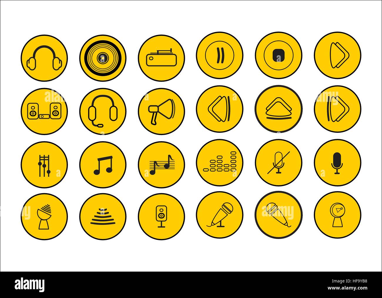music icons Stock Vector