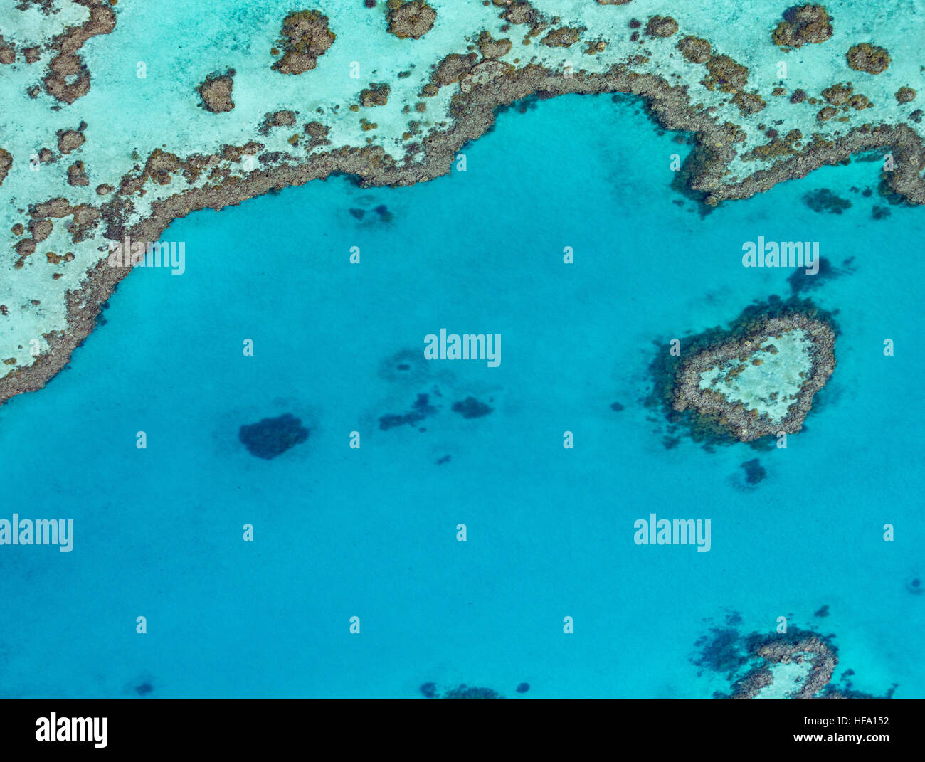 Great Barrier Reef from above, Queensland, Australia Stock Photo