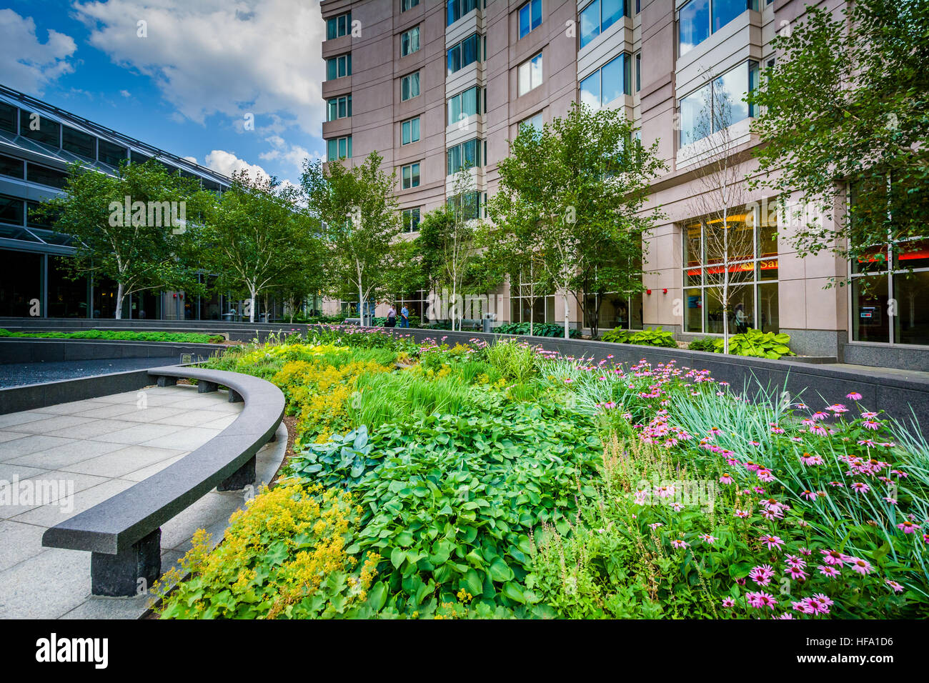 Gardens at the Prudential Center Plaza, in Back Bay, Boston, Massachusetts Stock Photo Alamy