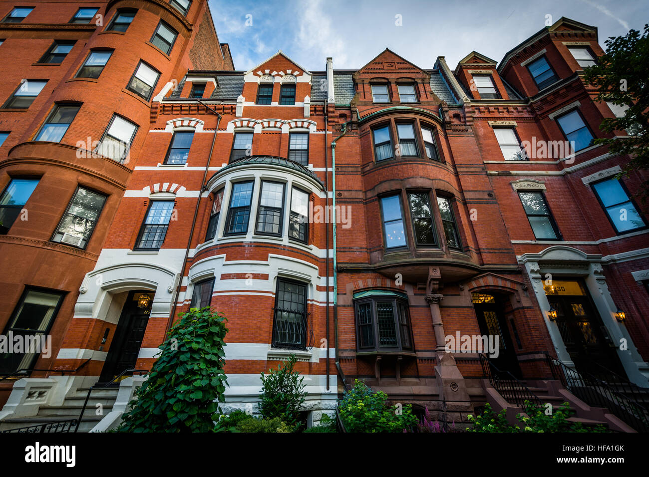 Historic brick buildings in Back Bay, Boston, Massachusetts Stock Photo ...