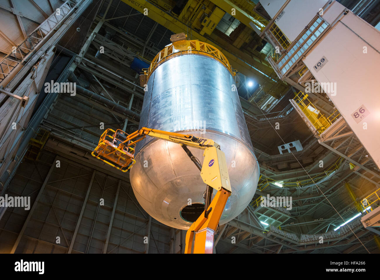 Liquid oxygen tank confidence weld complete on VAC Liquid oxygen tank