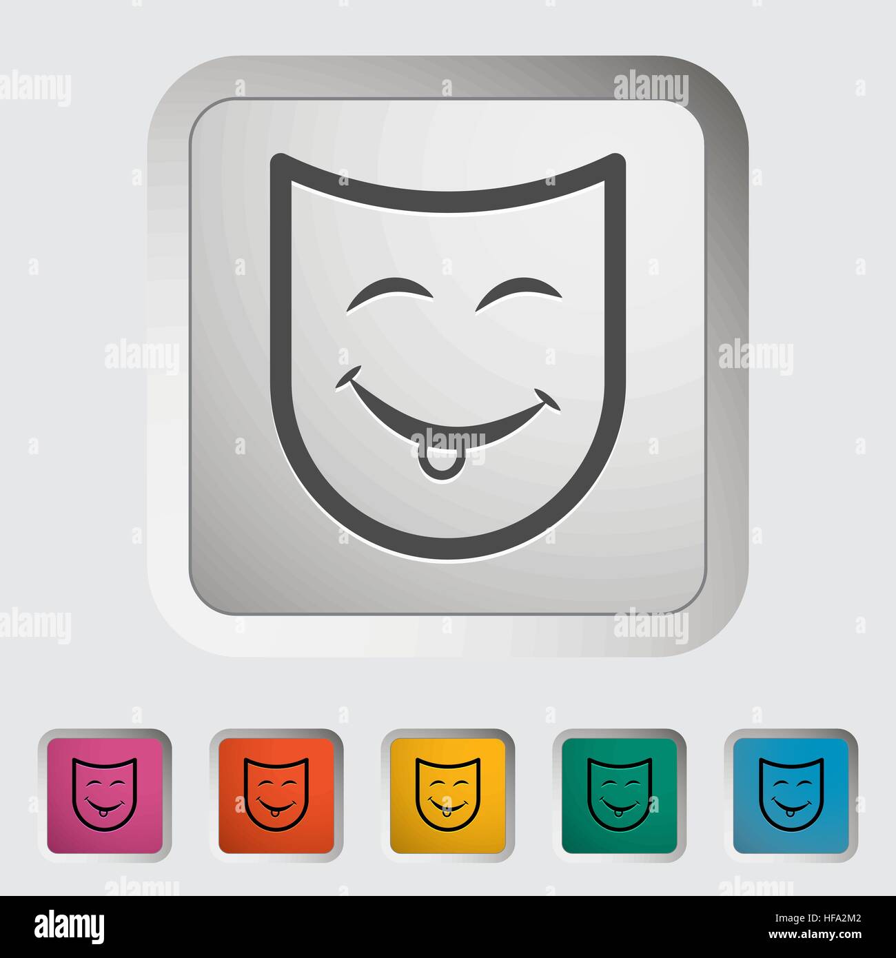 Theatrical mask. Single icon. Vector illustration. Stock Vector