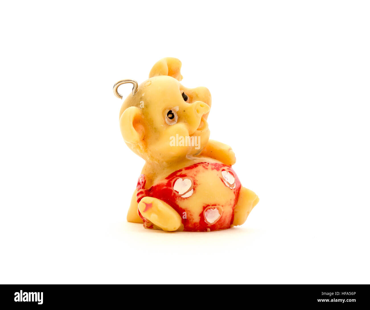 The Miniature isolated toy pig. Stock Photo
