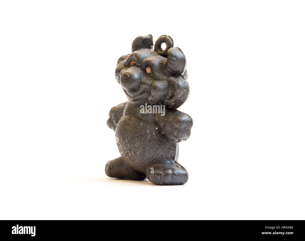 The Miniature isolated toy bear. Stock Photo