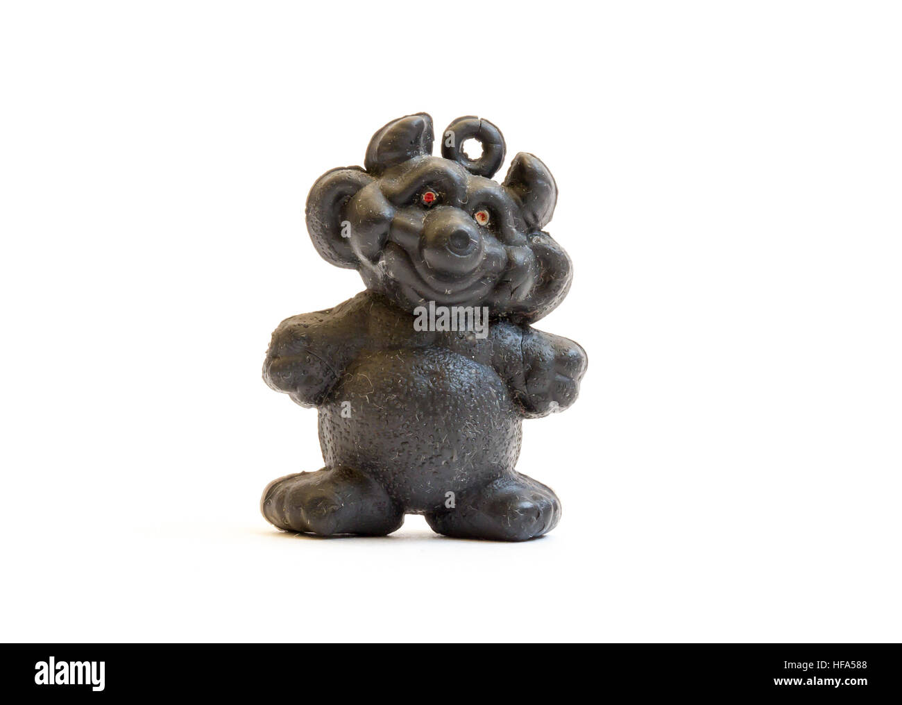 The Miniature isolated toy bear. Stock Photo