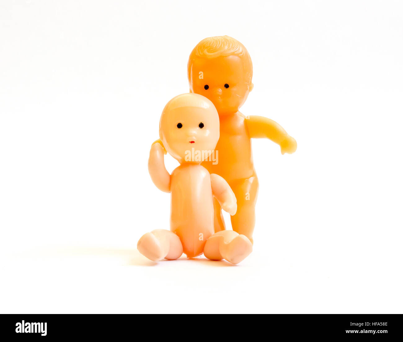 The Miniature mechanic isolated toy. Stock Photo