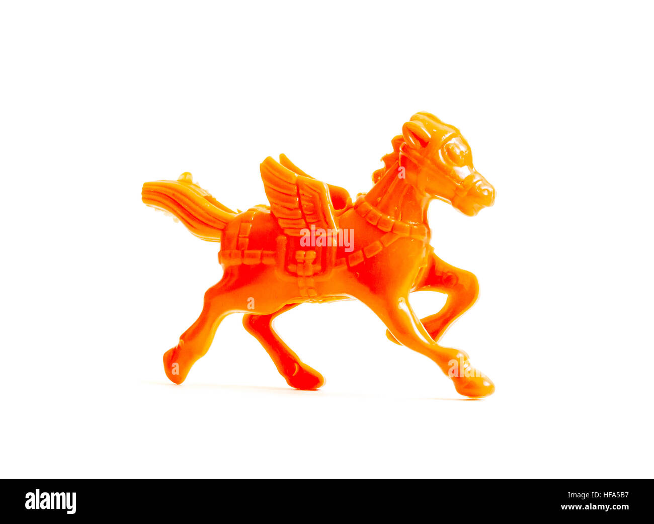 GOMEL, BELARUS - September 13, 2016: Kinder surpise Miniature toy horse, by Ferero. Ferrero SpA  is an Italian manufacturer of branded chocolate. Stock Photo