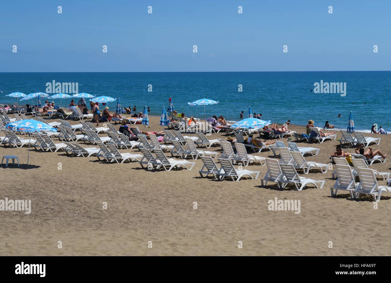 Beautiful Lara Beach in Antalya, Turkey Stock Photo