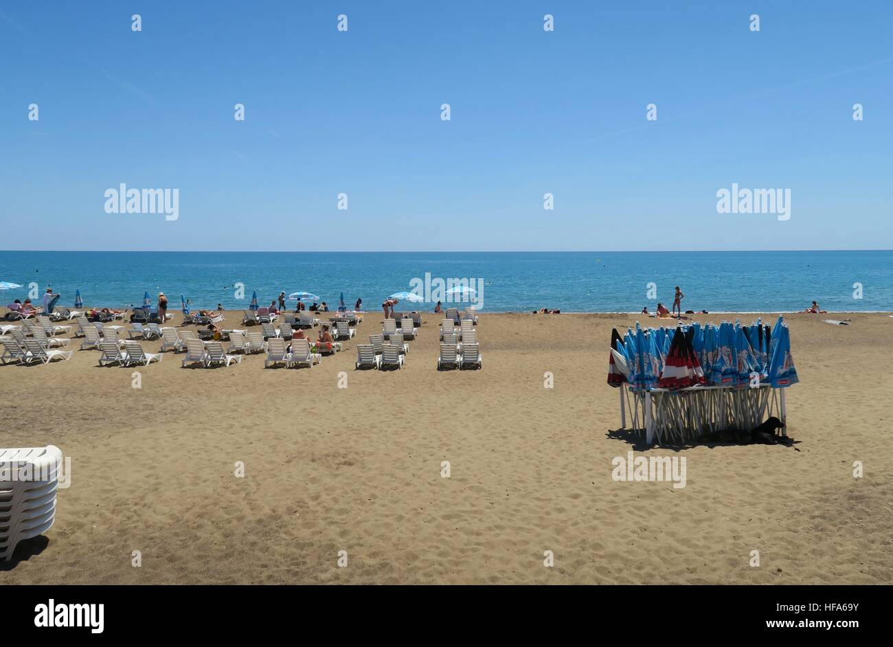 Beautiful Lara Beach in Antalya, Turkey Stock Photo