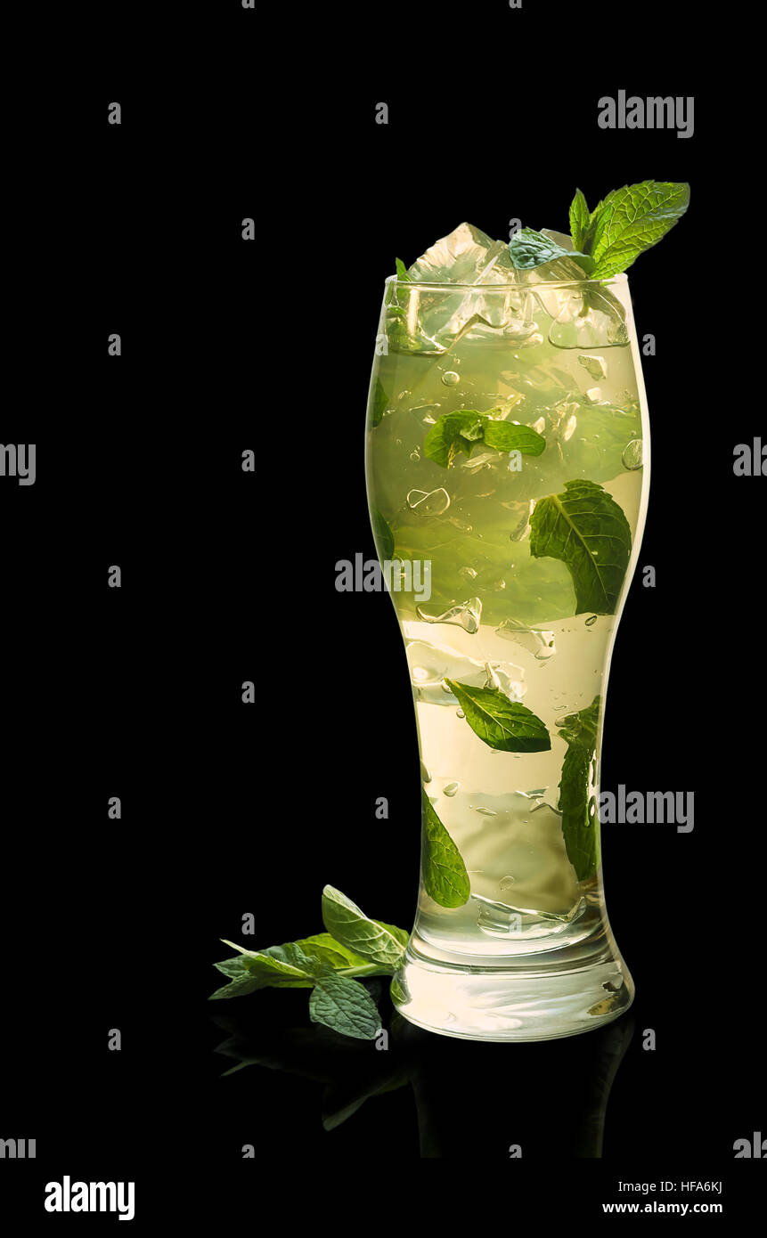 Mint jelly with ice and leaves Stock Photo Alamy