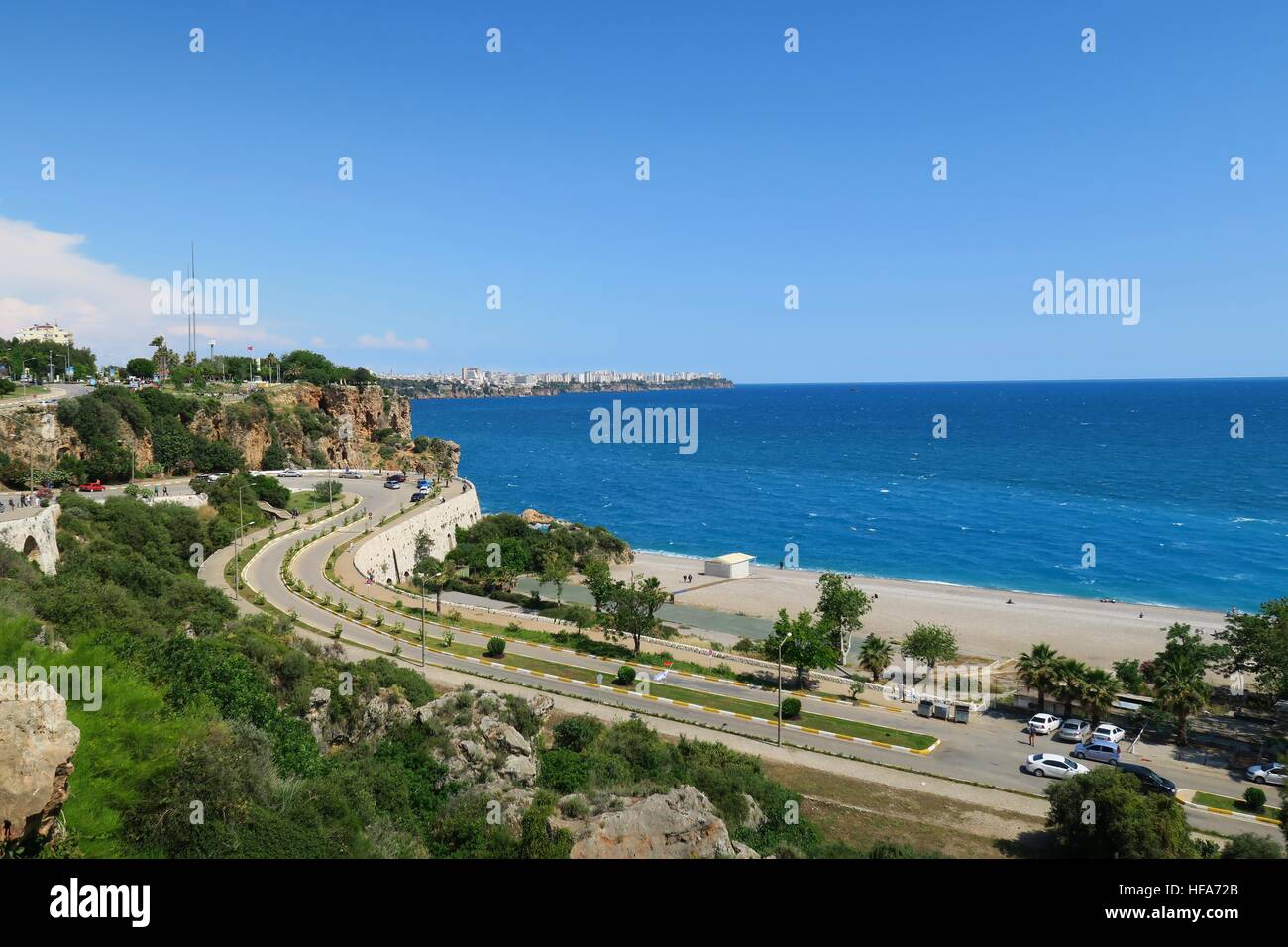 Road at Konyaalti Beach in Antalya, Turkey Stock Photo