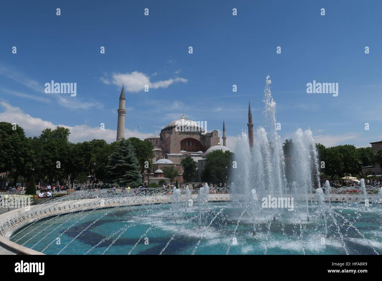 The Fountain and Park at Hagia Sophia Museum in Istanbul, Turkey Stock ...