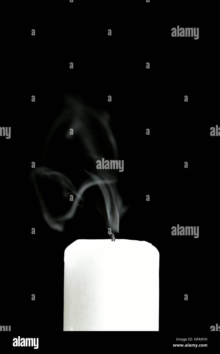 Candle with smoke trail Stock Photo Alamy