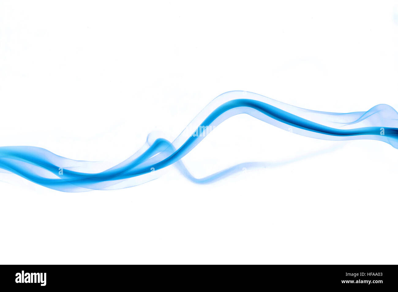 Blue smoke wave isolated on white Stock Photo - Alamy
