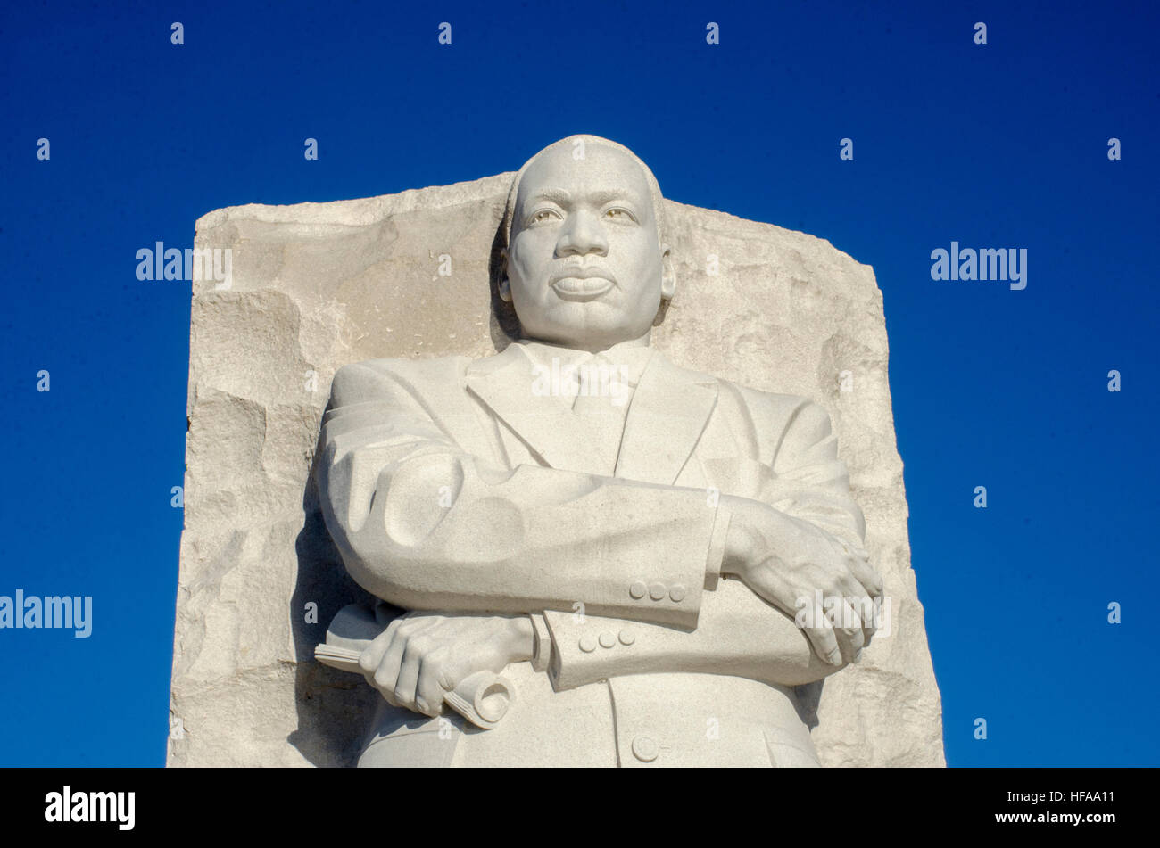 Medium close up view of the Martin Luther King, Jr., Memorial in Washington DC. Stock Photo