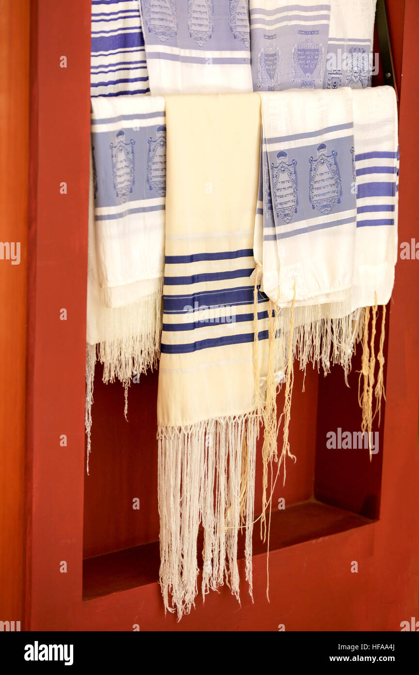 Talutot Judaism. Several Talitot Stock Photo - Alamy